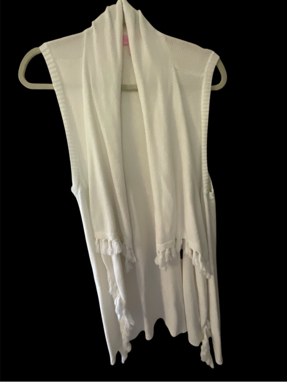 Lilly Pulitzer Abbott fringe sweater vest.